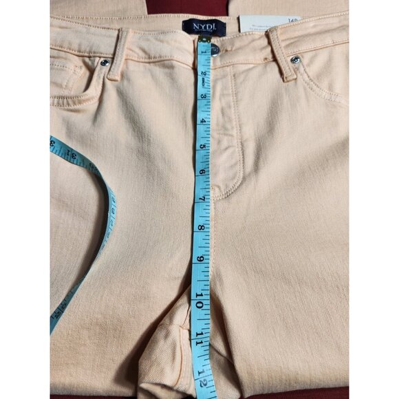 Nydj Chloe Women's Size 4 P Petite Capri Jeans Melon Side Slits Stretch -26 - Picture 5 of 12